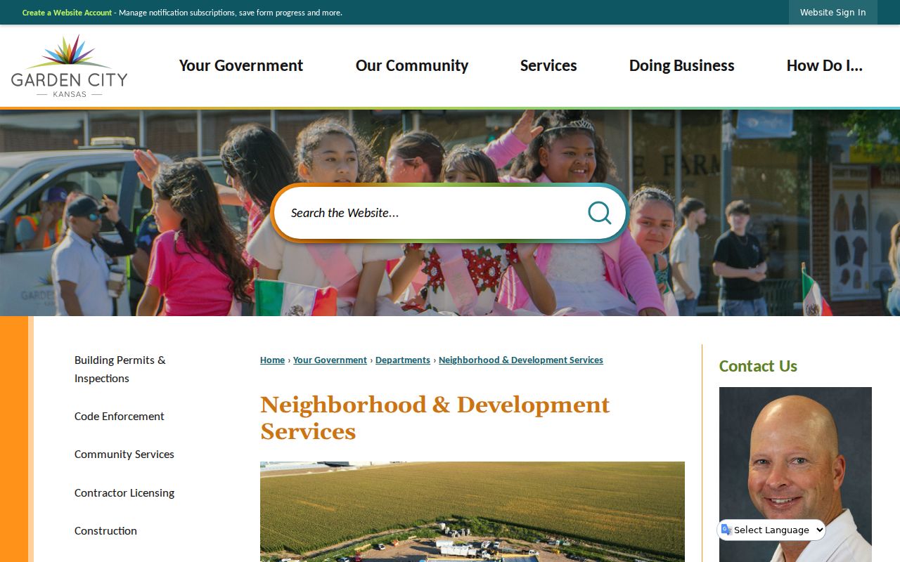 Garden City street directory planning and development records page