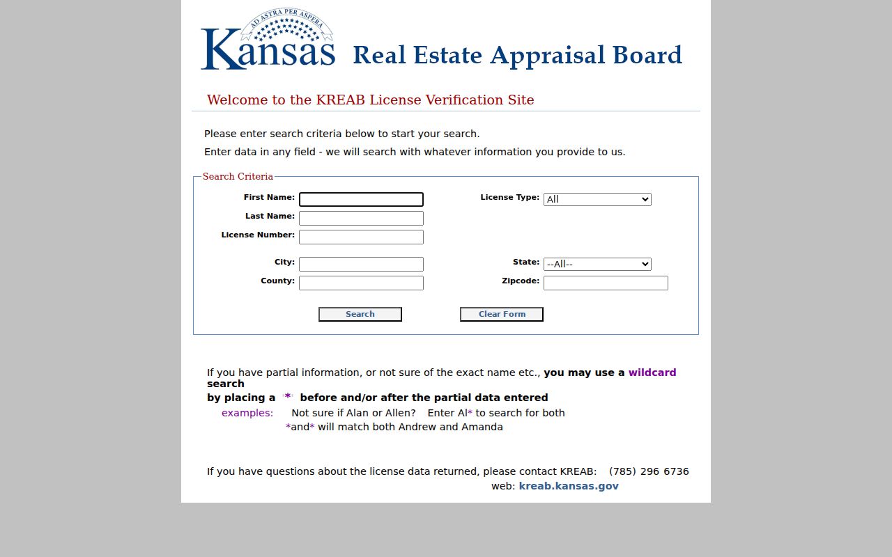 Garden City ZIP code directory KREAB search fields